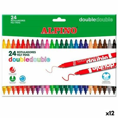 Set Viltstiften Alpino Double Multicolour 20 Onderdelen (12 Stuks)
