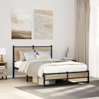 Bedframe zonder matras metaal sonoma eikenkleurig 120x200 cm