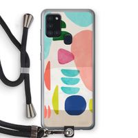 Bold Rounded Shapes: Samsung Galaxy A21s Transparant Hoesje met koord Bold Rounded Shapes: Samsung Galaxy A21s Transparant Hoesje met koord