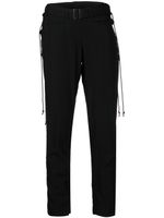 Yohji Yamamoto pantalon skinny en laine à taille ceinturée - Noir