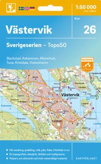Topografische kaart - Wandelkaart 26 Sverigeserien Västervik | Norstedts