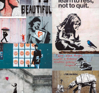 Kunst behang Banksy collage