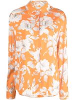 ERDEM chemise en satin à fleurs - Orange - thumbnail