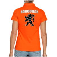 Bondscoach Holland supporter poloshirt oranje met leeuw EK / WK voor dames - thumbnail