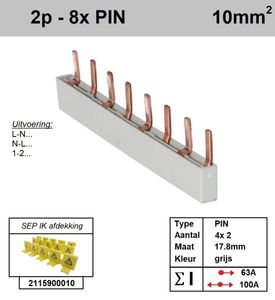 SEP Verdeelkam 2f pin 8 mod 18mm grijs P02008G00