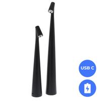 Set 2x Nordic Design LED Tafellampen Nachtlampen Oplaadbaar zwart - USB-C - 34+45cm Dimbaar