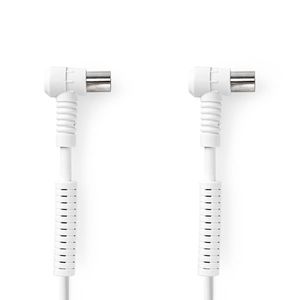 Coaxkabel | IEC (Coax) Male | IEC (Coax) Female | Vernikkeld | 120 dB | 75 Ohm | Viervoudig Afgeschermd | 10.0 m | Rond | PVC | Wit