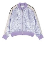 Palm Angels Kids veste zippée à motif en jacquard - Violet