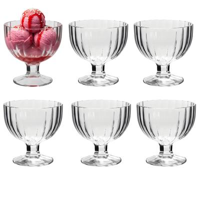 Alessandro ijscoupe Bali - 6x stuks - glas - kristal - 270 ml - 10 x 10 x 10 cm - ijs schaaltjes