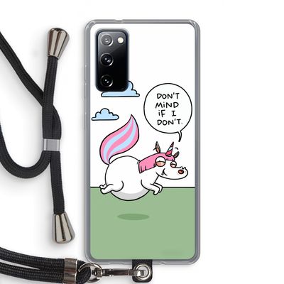 Unicorn: Samsung Galaxy S20 FE / S20 FE 5G Transparant Hoesje met koord