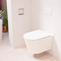 Wandcloset Mondiaz Lavie | Zonder spoelrand | Incl.Toiletzitting-Talc | Keramiek | Rosee