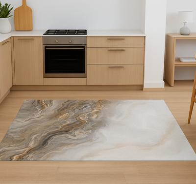 Taupe onyx-effect marmeren vinyl tapijt