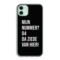 Da ziede van hier - Zwart: iPhone 11 Transparant Hoesje