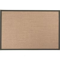 Vloerkleed Linna grijs 200x290 met donkergroene band - thumbnail