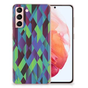 Samsung Galaxy S21 TPU Hoesje Abstract Green Blue