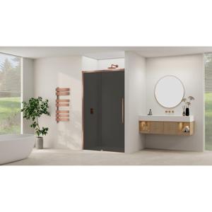 Van Rijn Products ST09 Schuifdeur vast deel - 157.5x200cm - grijs rookglas - soft-close - incl. Koper Geborsteld ST09300160GRSC