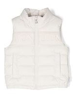 Moncler Enfant gilet matelassé à logo brodé - Blanc