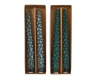 Kaars wax l26,40b5,7h4 cm groen a2 2st Decoris - Decoris