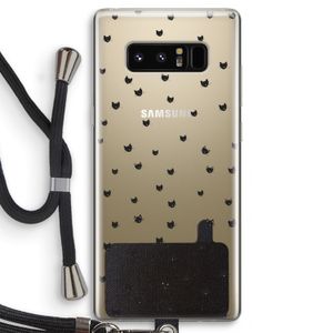 Kleine kattenkopjes: Samsung Galaxy Note 8 Transparant Hoesje met koord