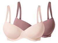 esmara Set van 2 dames beugel-bh's (rosé/roze, 95C)