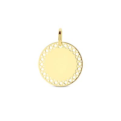 14k Geelgouden Graveerhanger - 16mm Diameter
