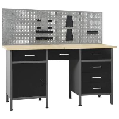 Werkbank met vier wandpanelen