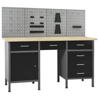 Werkbank met vier wandpanelen