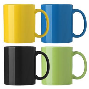 Koffie mokken/bekers Nantes - 4x - keramiek - multi kleuren - 300 ml