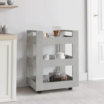 Keukentrolley 60x45x80 cm bewerkt hout betongrijs