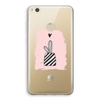 Zwart-wit cactus: Huawei Ascend P8 Lite (2017) Transparant Hoesje