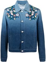 Casablanca veste en jean à fleurs brodées - Bleu