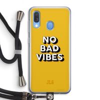 No Bad Vibes: Samsung Galaxy A40 Transparant Hoesje met koord