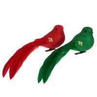 Daan Kromhout Vogel op clip shine bird rood/groen 16 cm set van 2 | 12 stuks