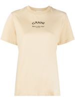 GANNI t-shirt en coton à logo imprimé - Tons neutres