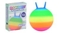 Johntoy Outdoor fun regenboog skippybal, 45cm