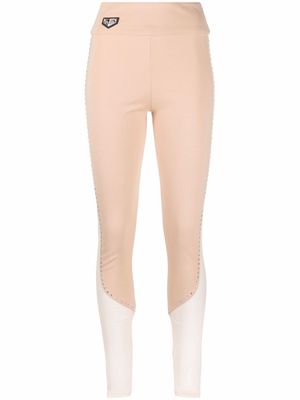 Philipp Plein legging à détails de clous - Tons neutres
