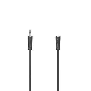 Hama 00205121 Jackplug Audio Verlengkabel [1x Britse stekker - 1x Jackplug female 3,5 mm] 5 m Zwart