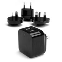 StarTech.com 2-poorts USB-lader hoog vermogen (17 W / 3,4 A) reislader (internationaal) zwart - thumbnail
