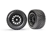 Traxxas - Tires & wheels, assembled, glued (XRT Race black wheels, Gravix tires, foam inserts) (left & right) (TRX-7872)