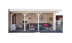 Lugarde Veranda VB02 600x300 cm - 44 mm- Plat dak- Onbehandeld vurenhout- Lugarde