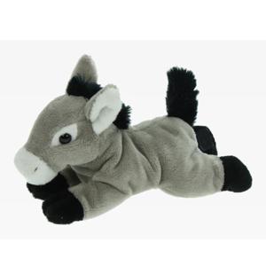 Pluche knuffel dier Ezel - grijs - 19 cm - Speelgoed boerderij knuffels