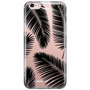 iPhone 6/6s transparant hoesje - Palm leaves silhouette