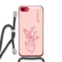 Blooming Heart: iPhone SE 2020 Transparant Hoesje met koord