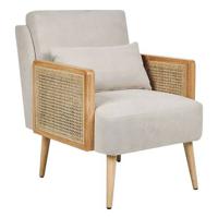 Beliani - ORUM - Fauteuil - Lichtbeige - Rotan - thumbnail