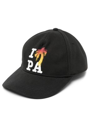 Palm Angels casquette en coton à logo imprimé - Noir