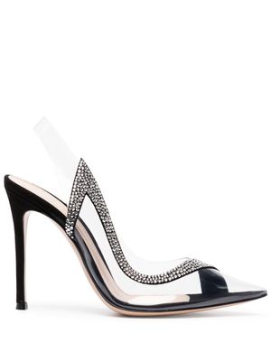 Gianvito Rossi escarpins Hortensia 105 mm à bride arrière - Blanc