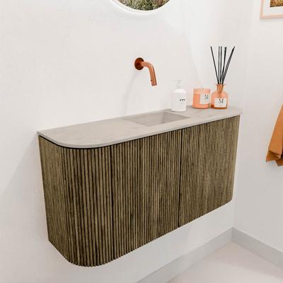 Toiletmeubel Mondiaz Joya Dlux | 83.2 cm | Meubelkleur Dusk | Faye wastafel Opalo Wasbak Midden | Zonder kraangat(en)