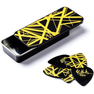 Dunlop EVHPT04 EVH Pick Tin Yellow Stripes (6 stuks, 0,60 mm)