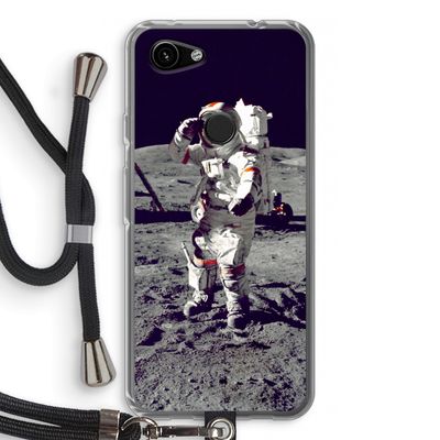 Spaceman: Pixel 3a Transparant Hoesje met koord