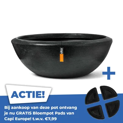 Schaal laag granite 61x25 zwart